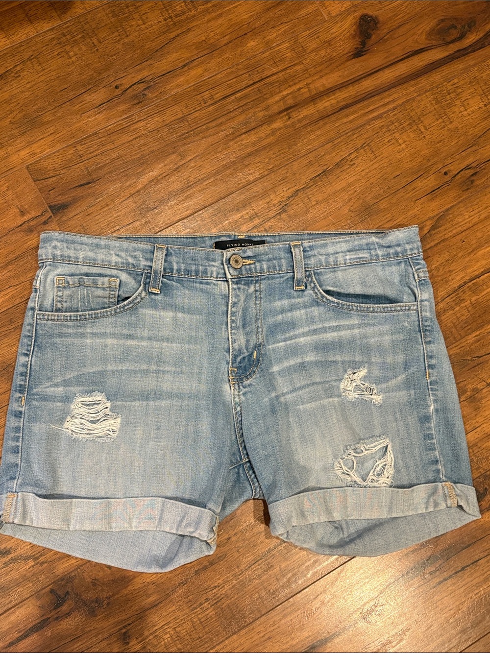 Flying Monkey Slouchy Low Rise Jean Shorts - Picture 2 of 9